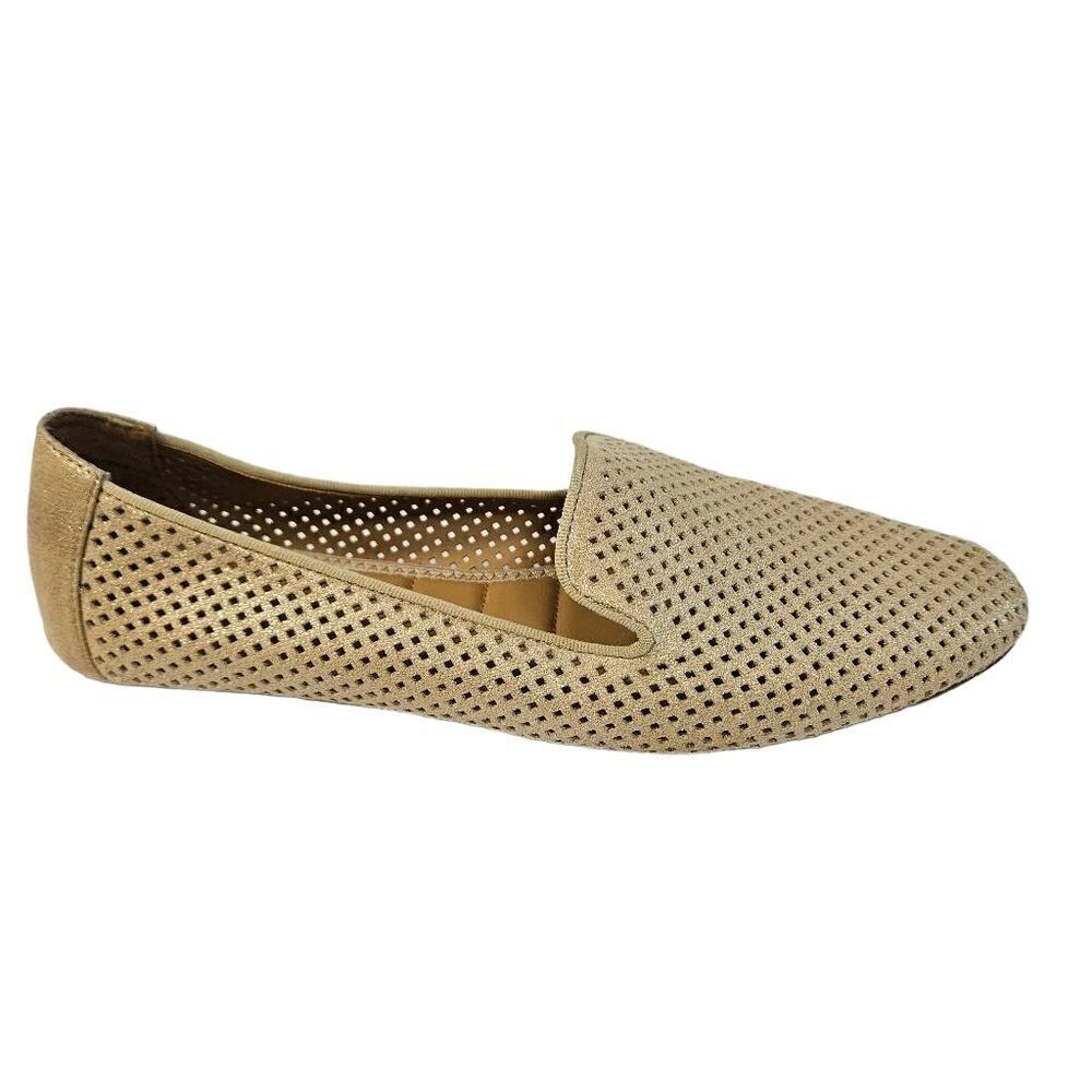 Kelly and Katie Gold Laser Cutot Flats sz 11